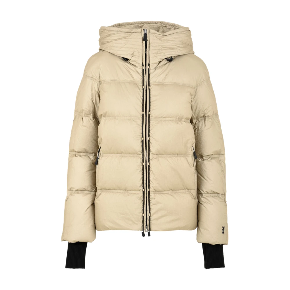 Add Women's Beige Front Zip Hooded Jacket - Down Jackets - Xs - Jackets