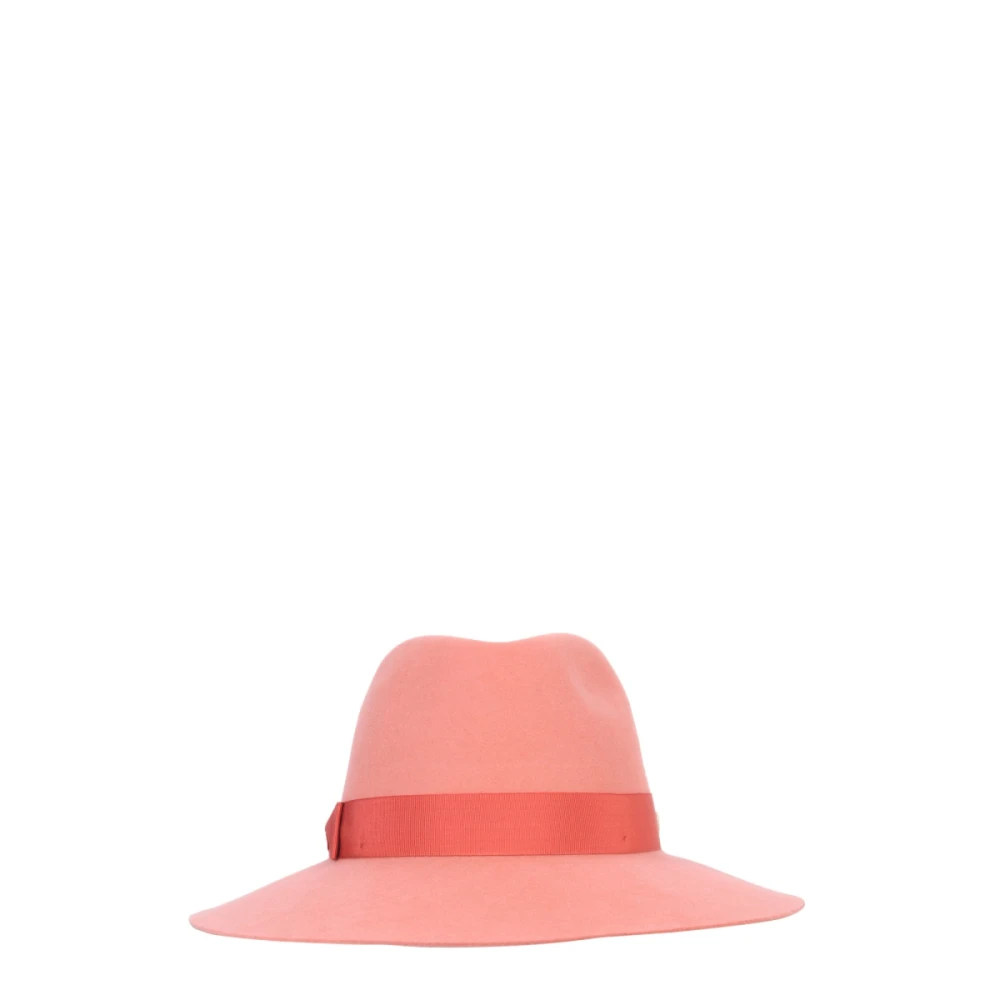 Helen Kaminski Brede Rand Fedora Hoed van Merinowol Pink Dames