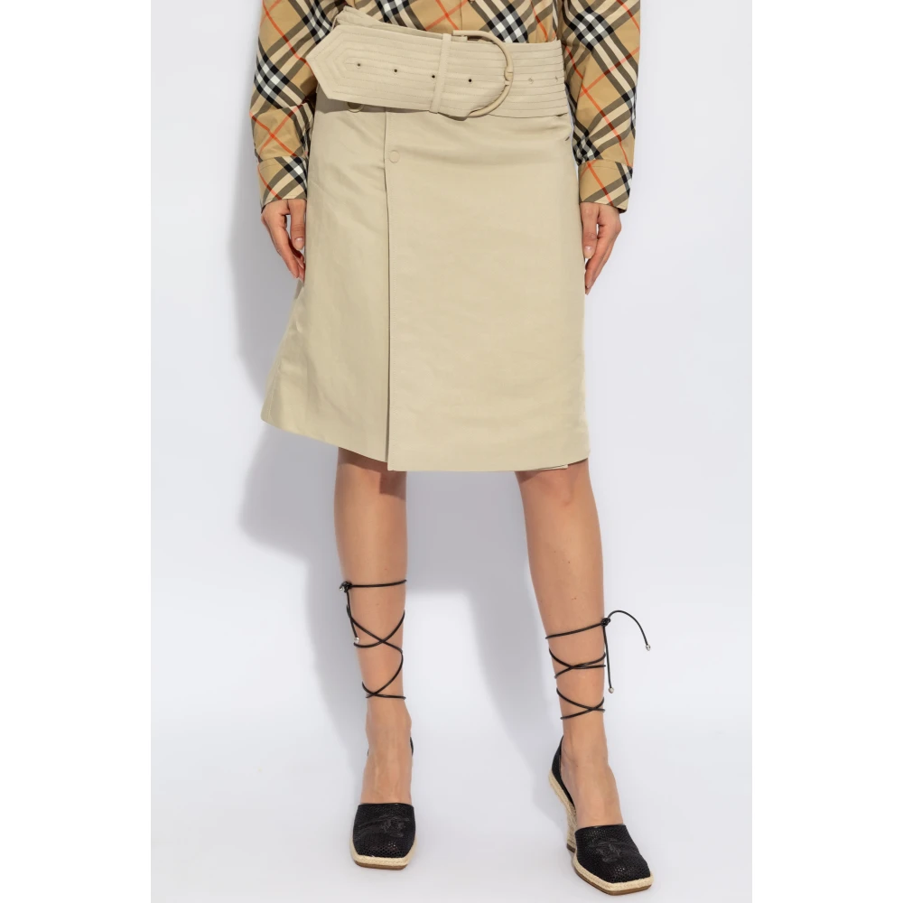Burberry Rok met brede riem Beige Dames