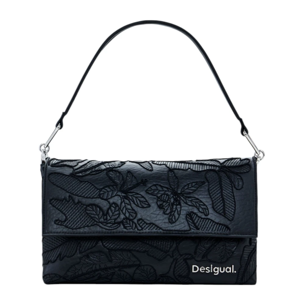 Desigual Bloemen Tote Tas voor Vrouwen Black Dames