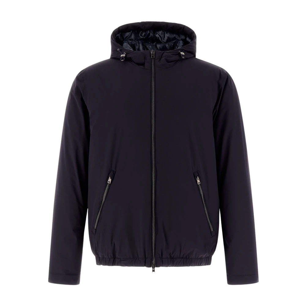 Herno Licht Gewatteerd Geweven Jas Blue Heren