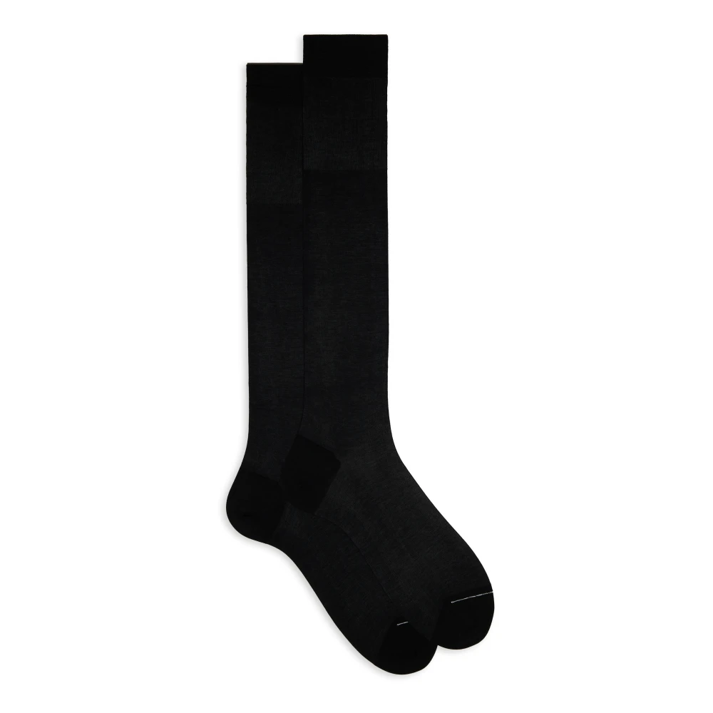 Gallo Lange katoenen chiffon zwarte effen sokken voor heren Black Heren