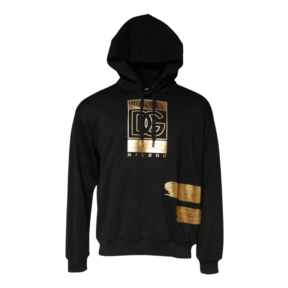 Dolce & Gabbana Black DG Logo Hoodie Men Sweatshirt Sweater - IT54 | XL - Image 2