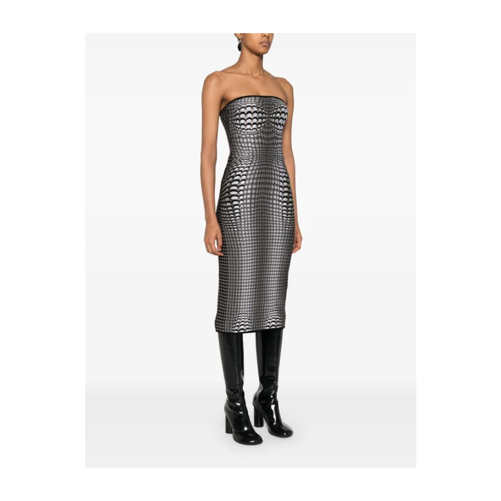 Marine Serre Maanprint Strapless Jurk Gray Dames
