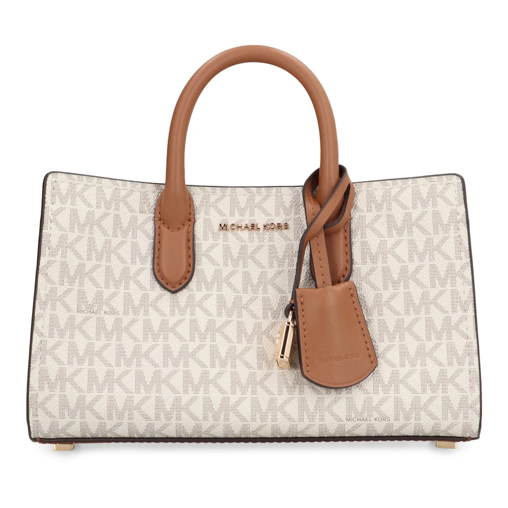 Michael Kors Liten Belagd Tyg Axelväska Beige, Dam