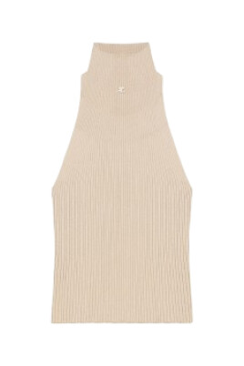 top-sans-manches-en-coton-avec-col-montant-et-logo-applique