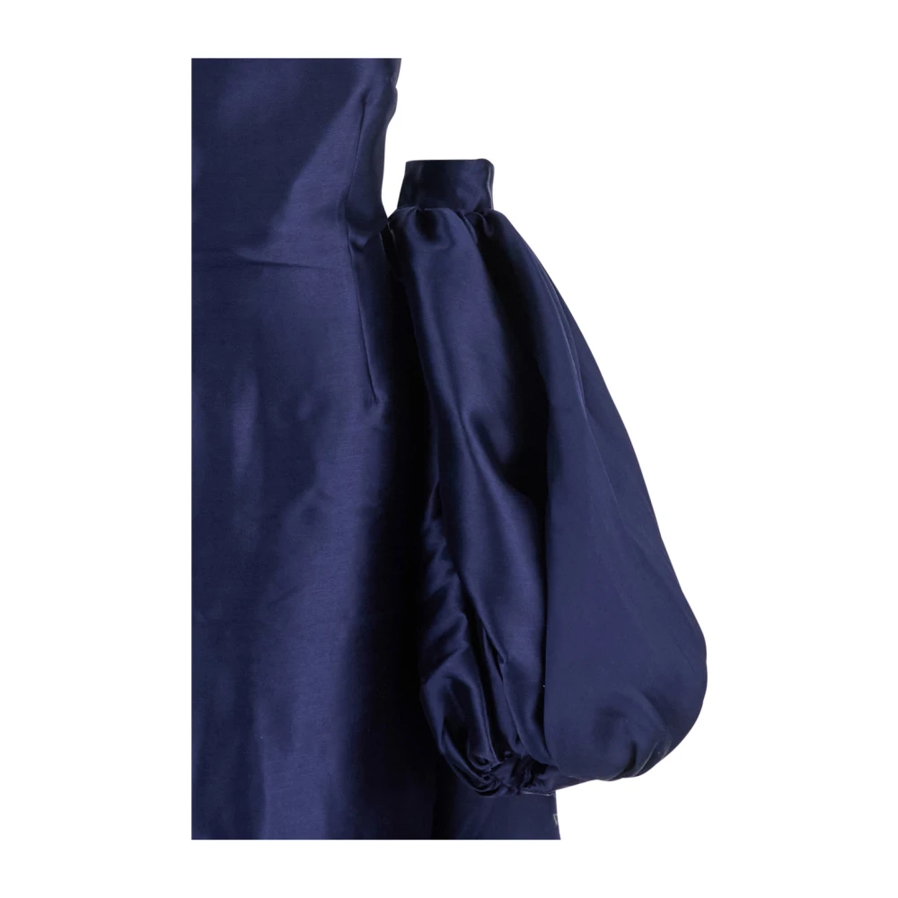 Solace London Blauwe Lange Jurk met Cape-inzet Blue Dames