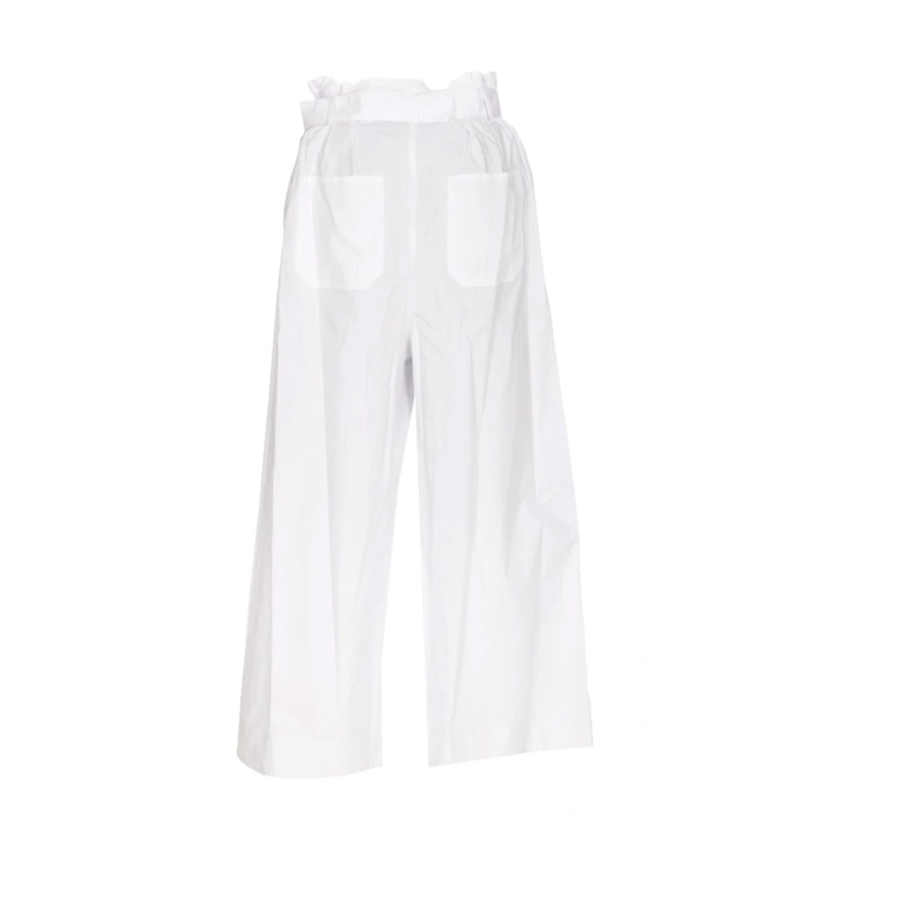 pinko Wijde Pijp Katoenen Broek White Dames