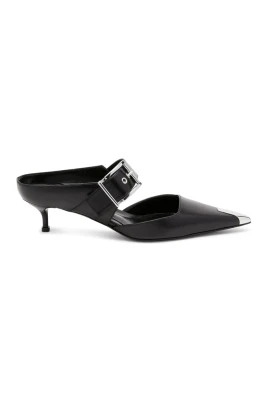 Punk Buckle Pointed Toe Mules