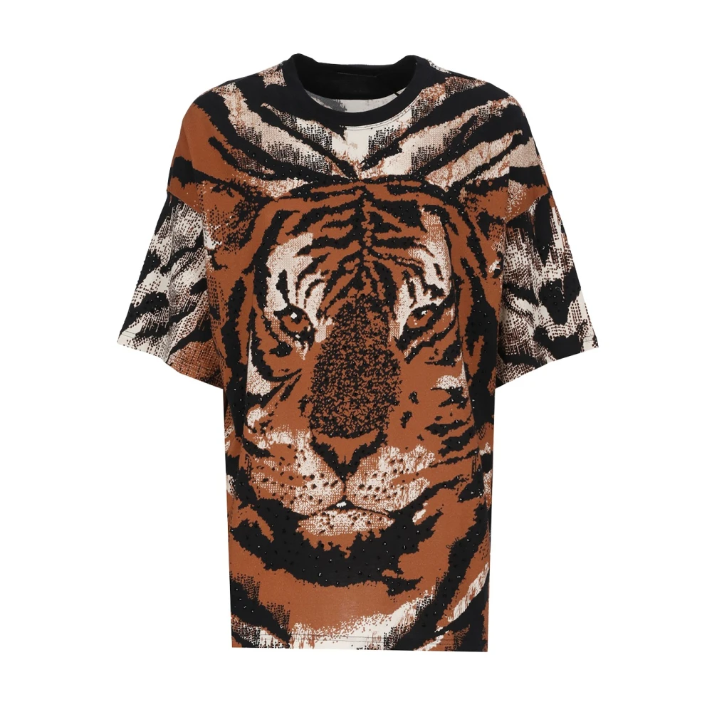 Roberto Cavalli Bomulls-T-shirt Multicolor, Dam