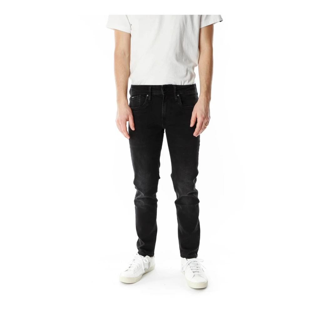 Pepe Jeans Men's Black Low Waist Slim Fit Jeans - Slim Fit Jeans - W34 L32 - Jeans