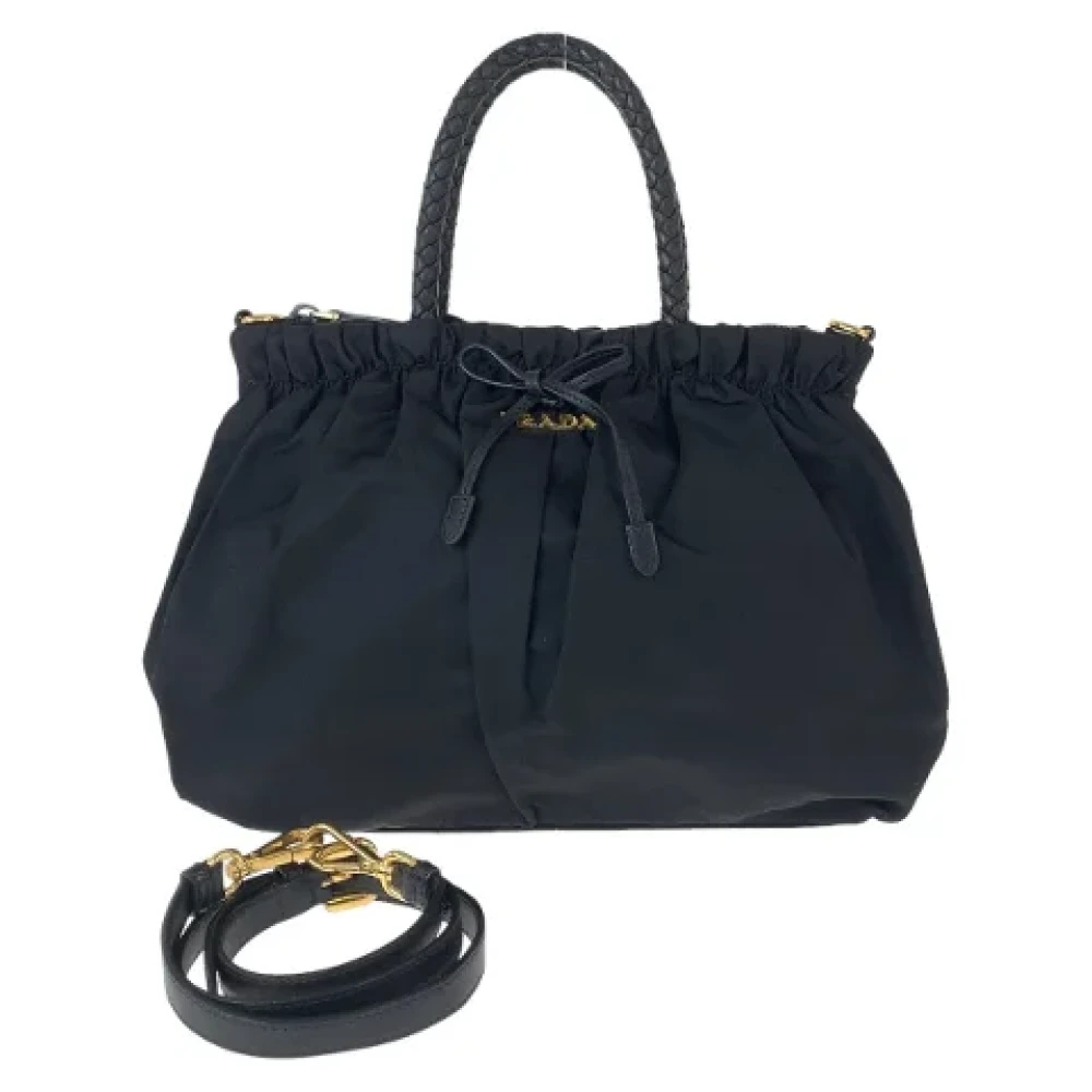 Prada Vintage Pre-owned Canvas prada-bags Black Dames