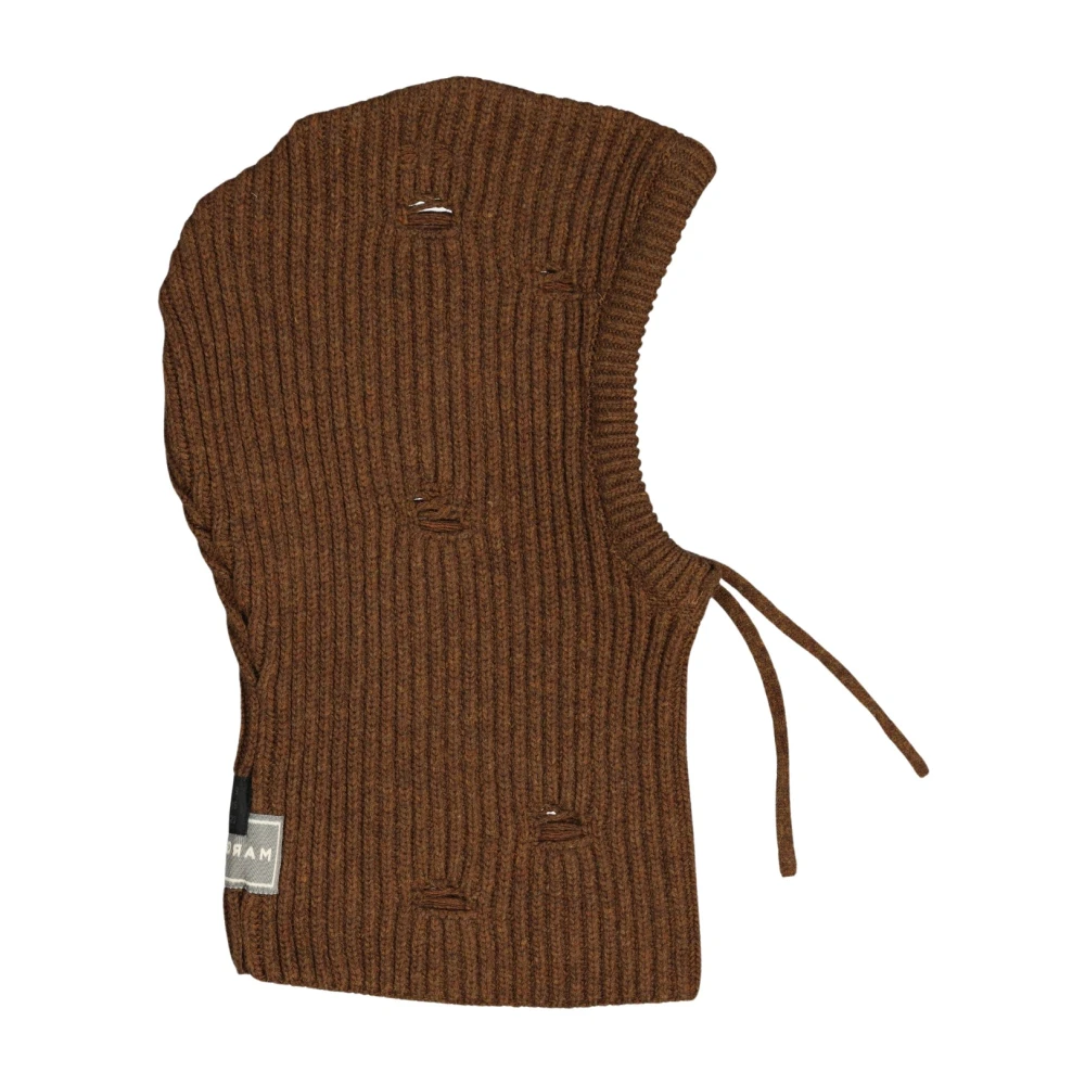 Mm6 Maison Margiela Women's Brown Wool Balaclava With Unique Design