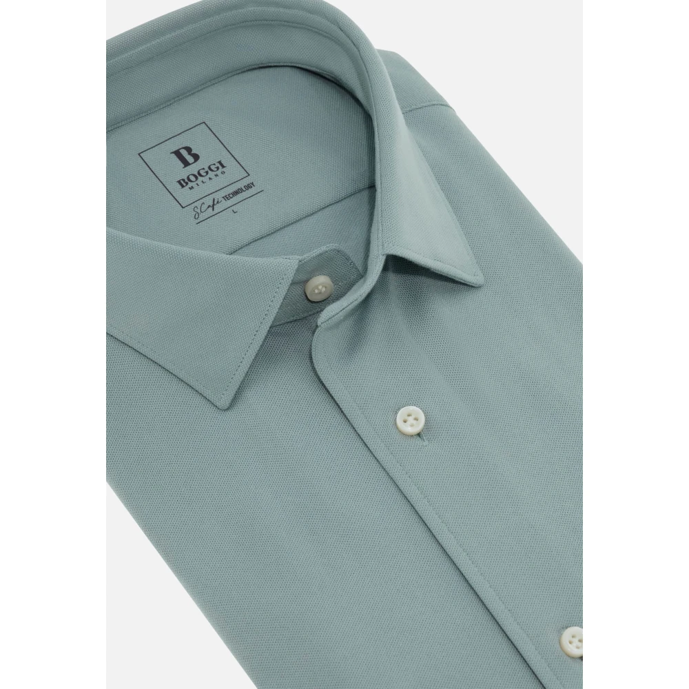 Boggi Milano S.Cafè Regular High-Performance Piqué Poloshirt Green Heren