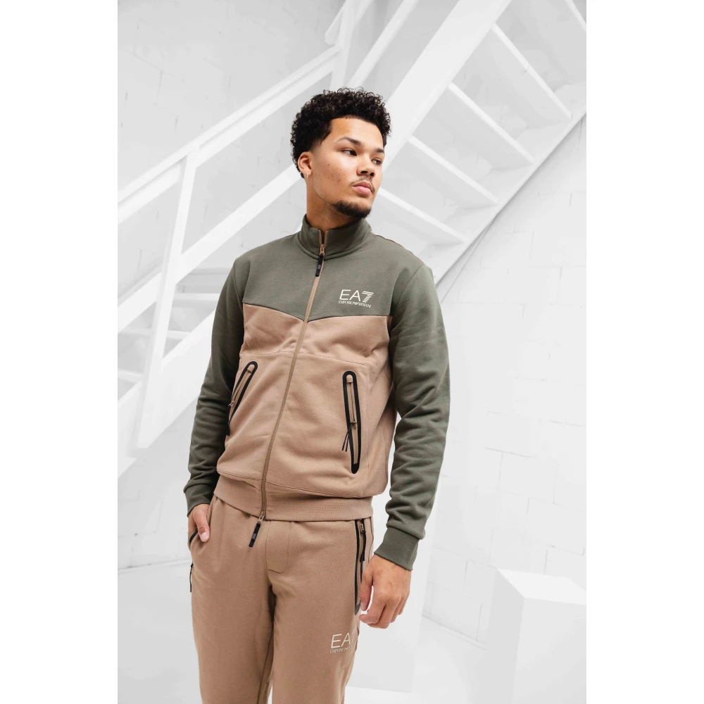 Emporio Armani Fleece Trainingspak Groen Bruin Heren Brown Heren
