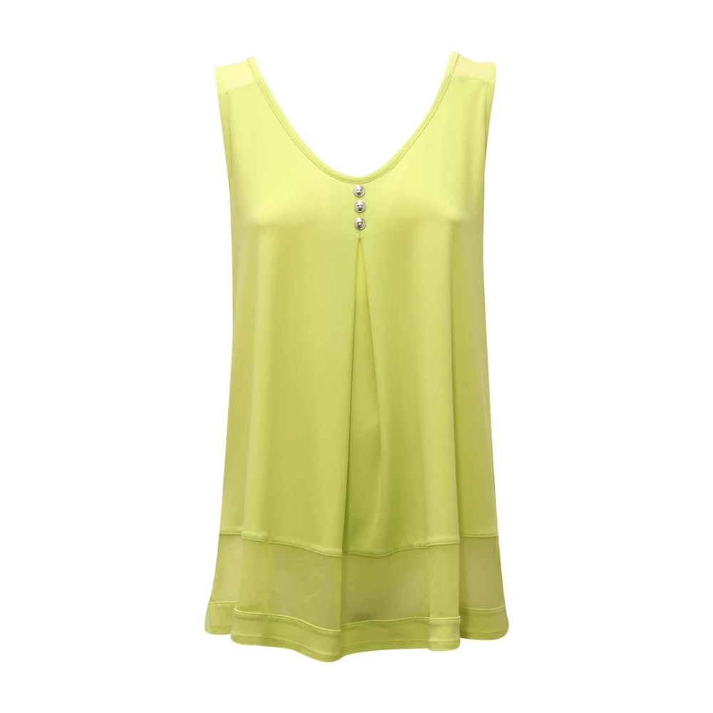 Joseph Ribkoff Green Sleeveless Tops, Female, Xs, Sleeveless Lime Exotique Top
