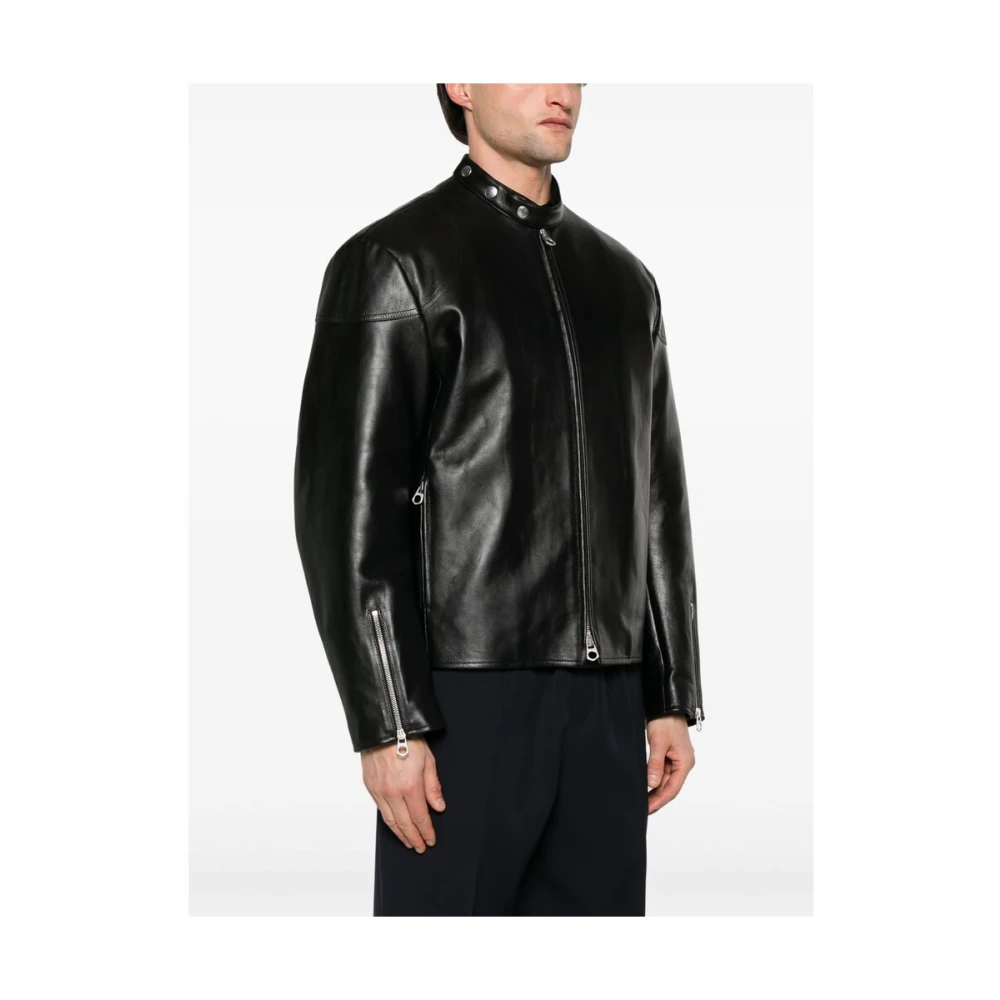Jil Sander Zwart rits-voorzijde buitenkleding met zakken Black Heren