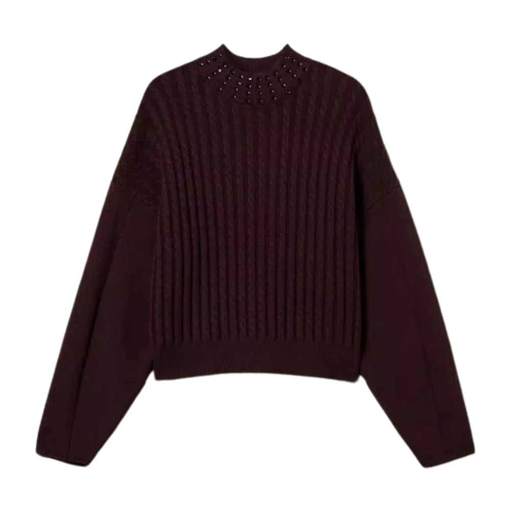 Twinset Bordeaux Sweaters Set Red Dames