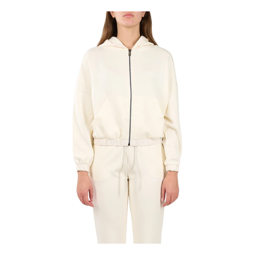 Hinnominate Hoodie met Nylon Inzetstukken White Dames