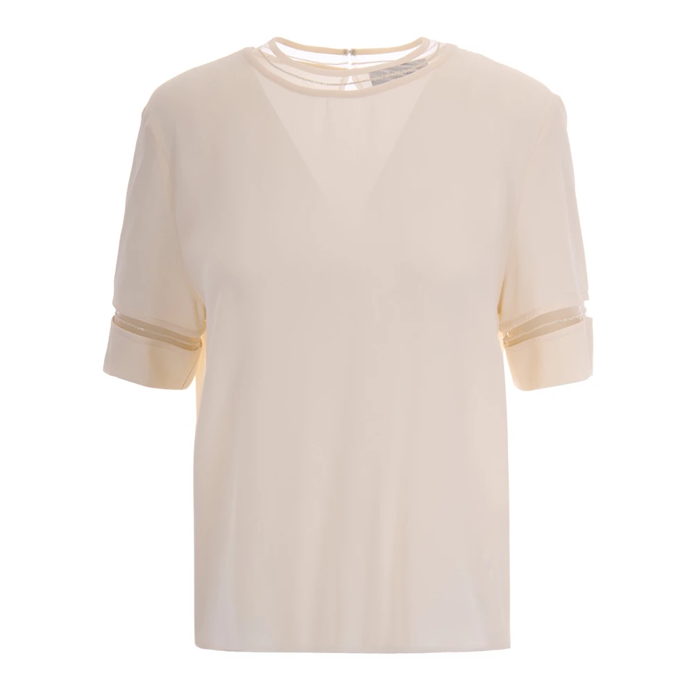 Fabiana Filippi Women's Beige Blouses, S, Crepe De Chine Top