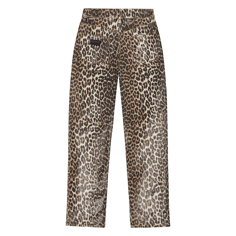 Ganni Luipaardprint Katoenmix Jeans Multicolor Dames