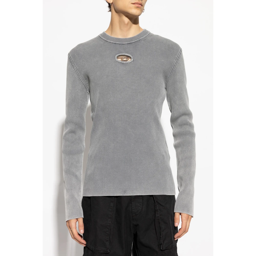Diesel Ribbed Top Gray Heren