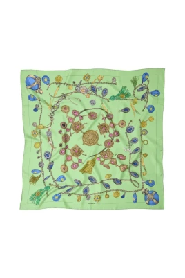Foulard 90x90 Silk Twill Bio Print Broken Jewels