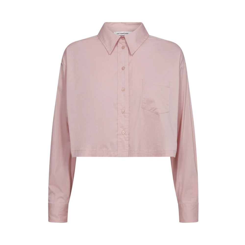 Co'Couture Bomull Crisp Crop Skjorta Rosa Pink, Dam