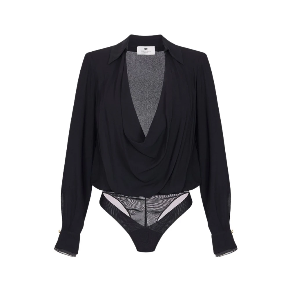 Elisabetta Franchi Women's Black Full-Body, L, Viscose Georgette Body