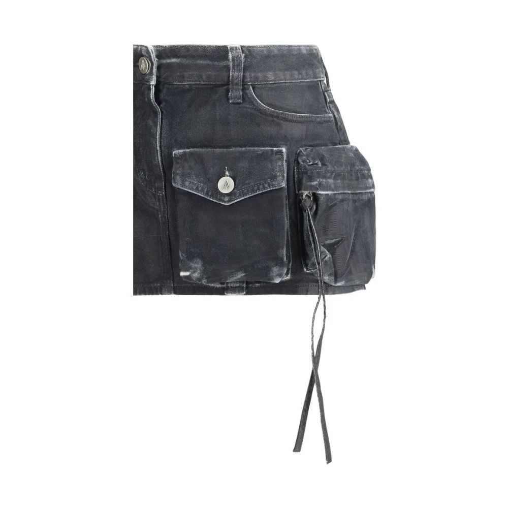 The Attico Cargo Mini Rok Black Dames