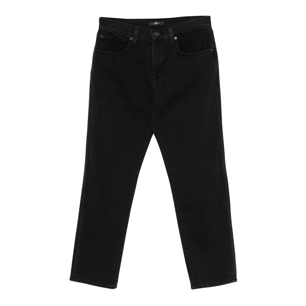 7 For All Mankind Jeans Straight Bleu Black Dames