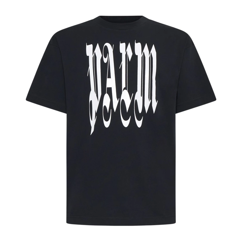 Palm Angels Gothic Palm T-shirt Black Heren