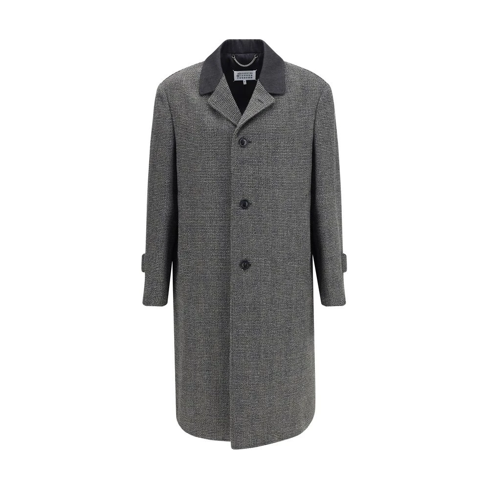 Maison Margiela Homme Gris - Manteau Croisé En Mélange De Laine Vierge - Manteaux - Taille: L