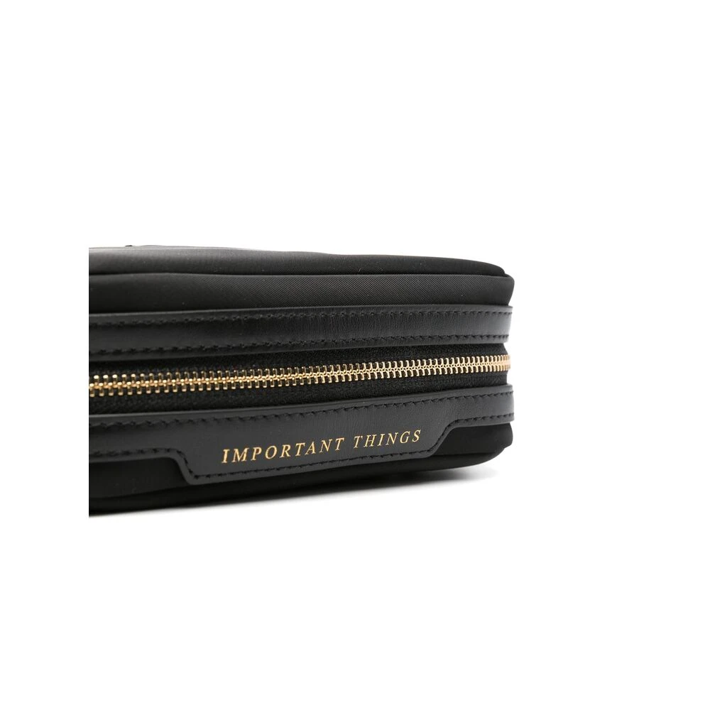 Anya Hindmarch Lederwaren met Appliqué Logo Black Dames