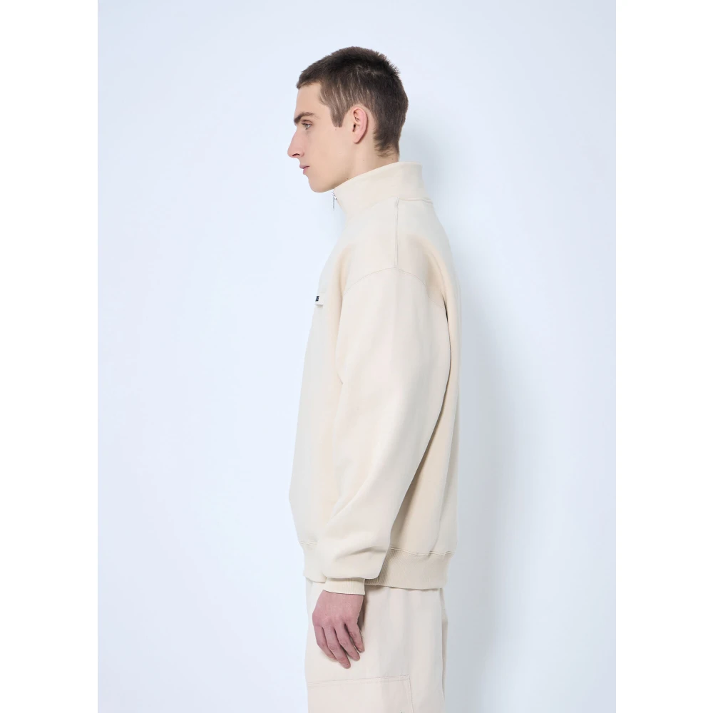 Jacquemus Logo Patch Katoenen Sweatshirt Beige Heren