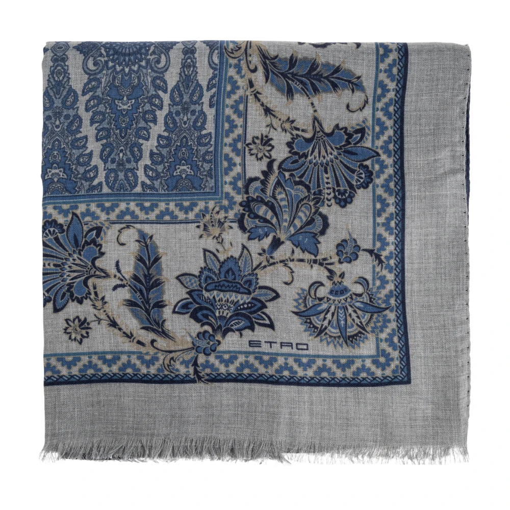 ETRO Sjaal met print Blue Heren