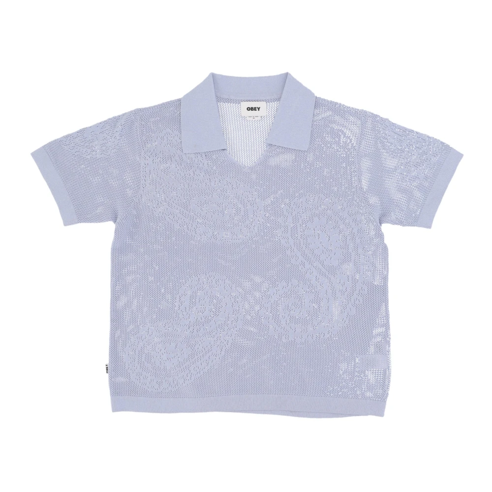 Obey Open Gebreid Shirt Hortensia Blue Dames