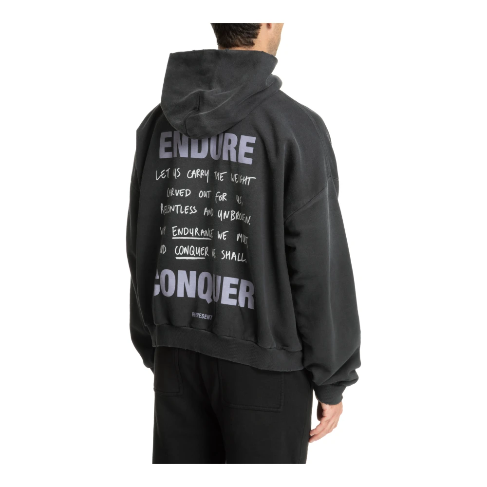 Represent Gestreepte Logo Hoodie Black Heren