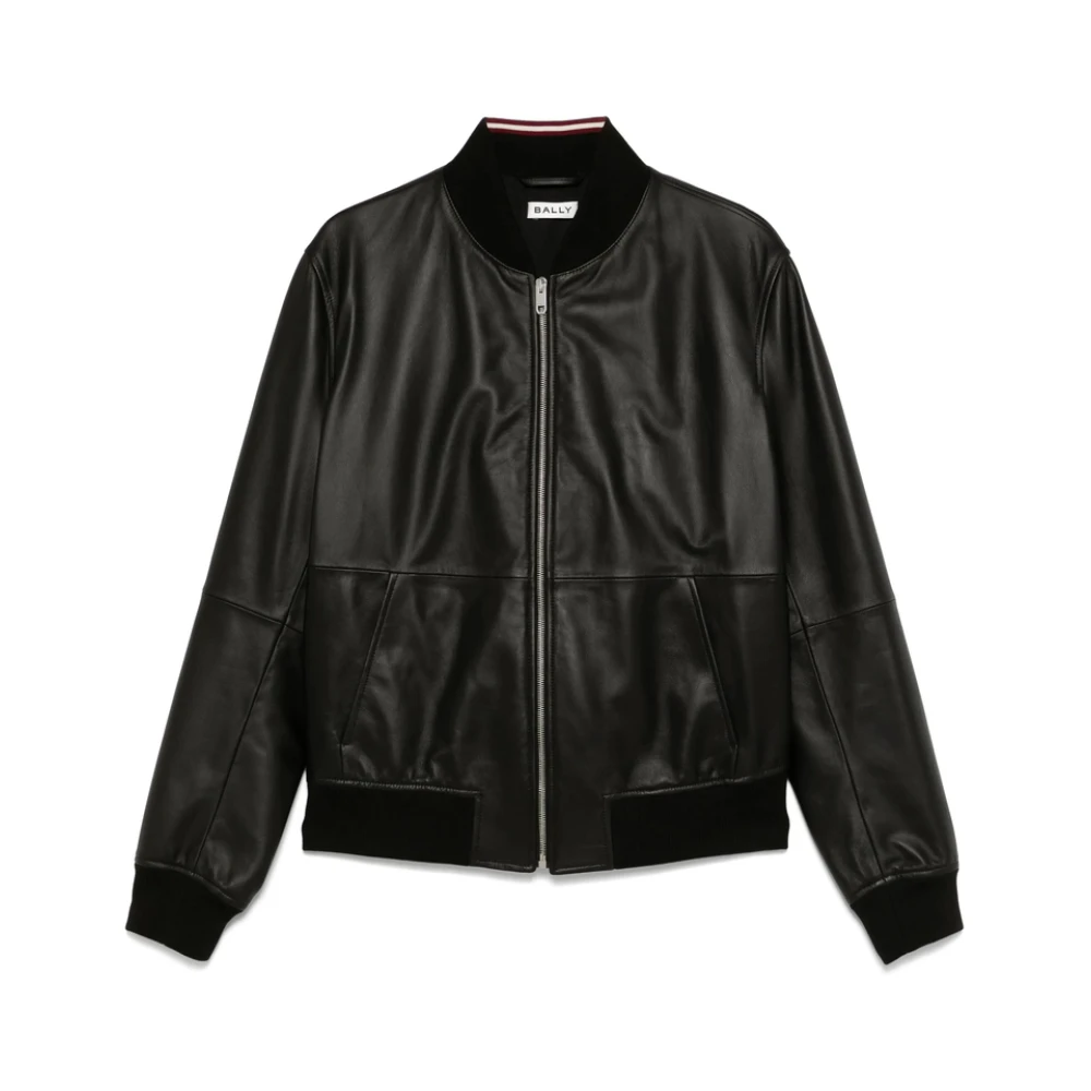 Bally Zwarte Jas met Rits en Zakken Black Heren