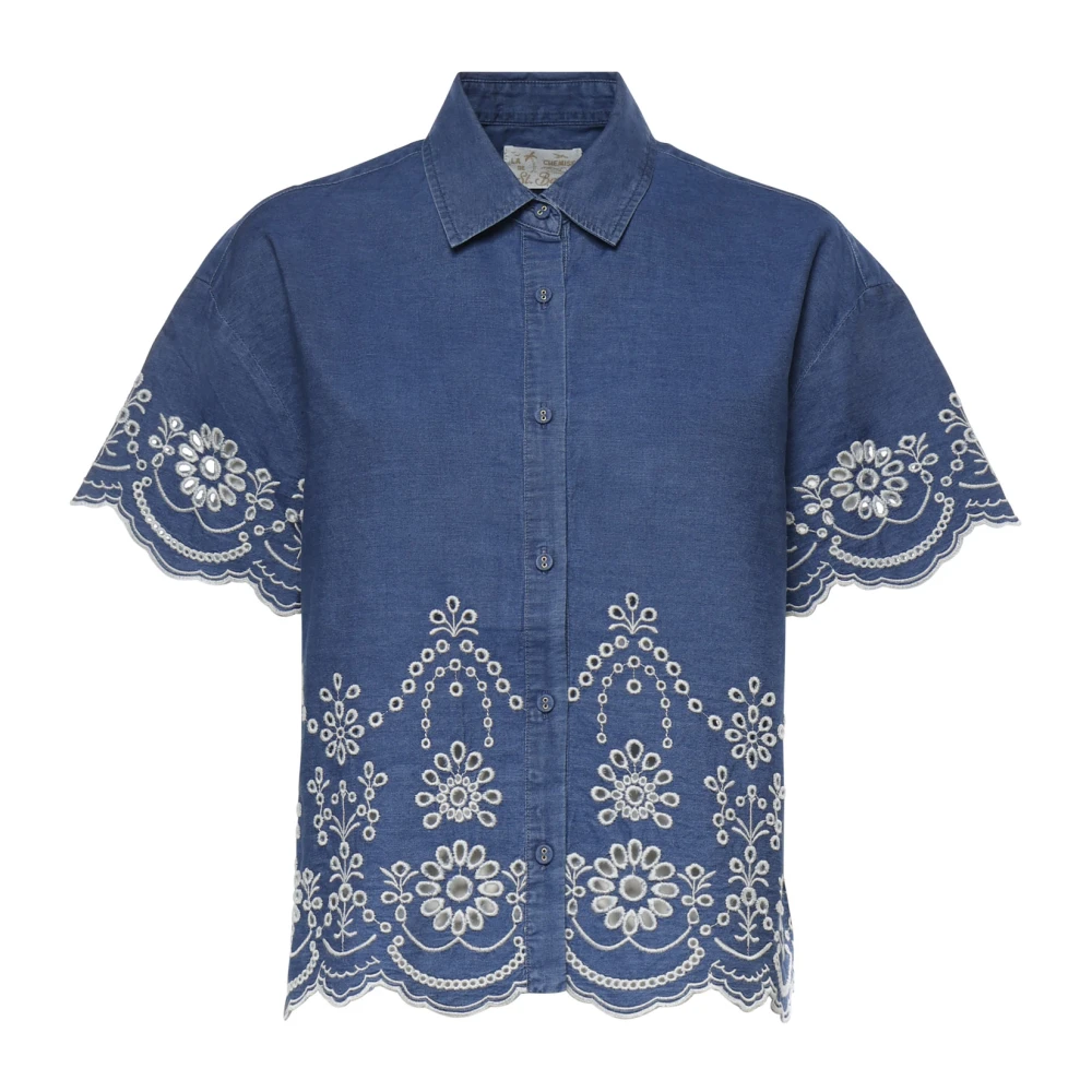 Mc2 Saint Barth Femme Bleu - Clementine Crop Blouse - Blouses Et Chemises - Taille: 38 Fr