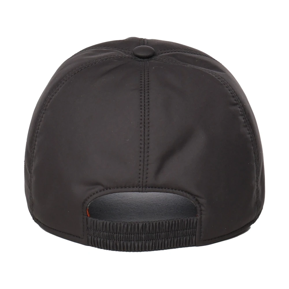 Ermenegildo Zegna Zwarte zonneklep met voorborduursel Black Heren