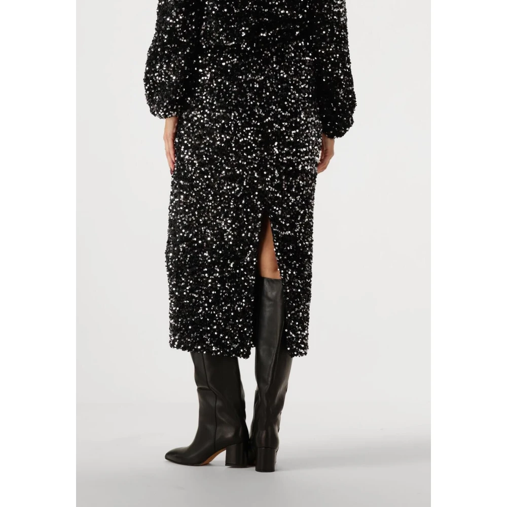 Amaya Amsterdam Glamoureuze Zwarte Midi Rok Black Dames