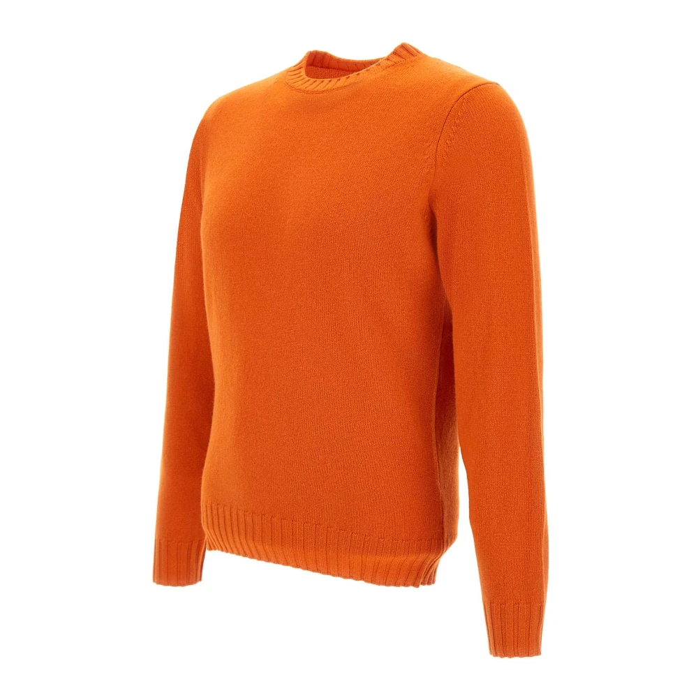 Filippo De Laurentiis Oranje Wol Kasjmier Crew Neck Trui Orange Heren