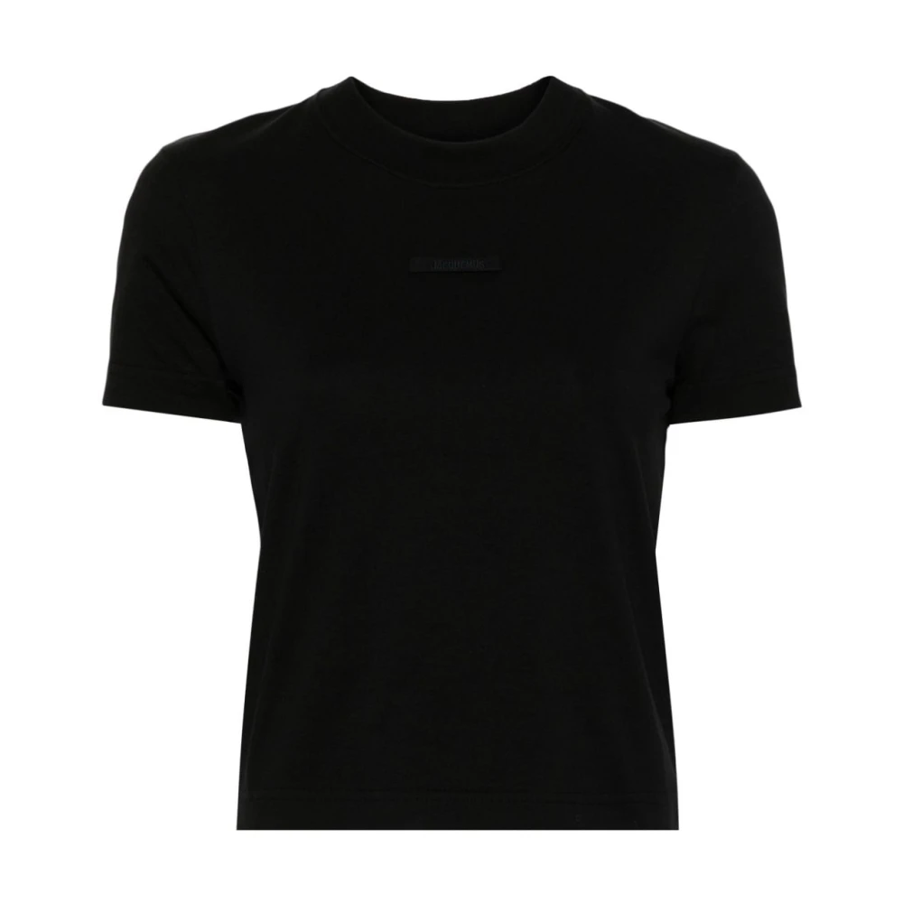 Jacquemus Zwarte T-shirts en Polos met Geborduurd Logo Black Dames