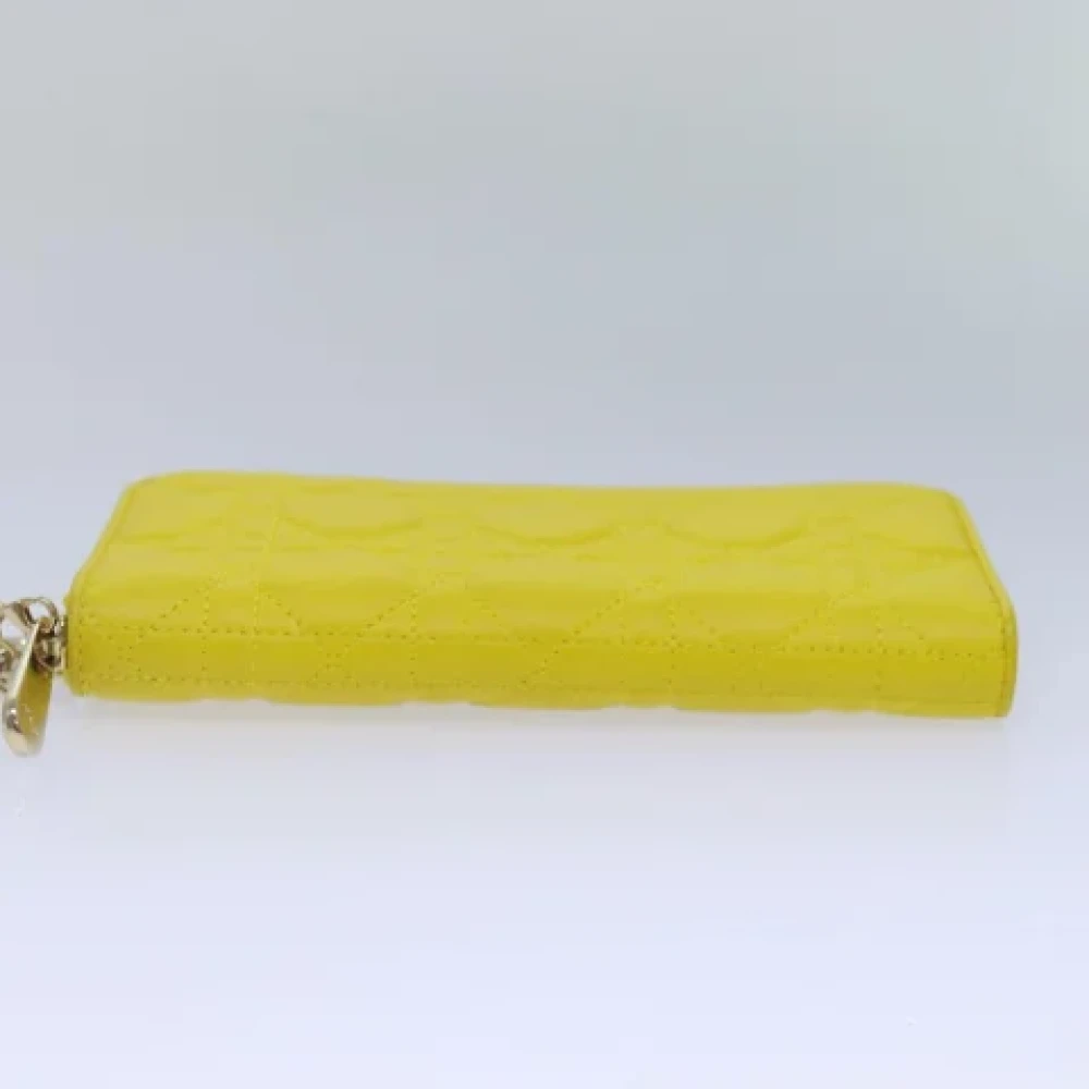 Dior Vintage Pre-owned Leather wallets Yellow Dames