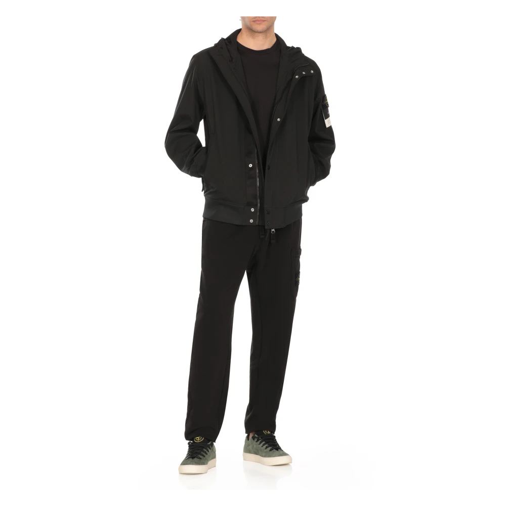 Stone Island Zwarte Hoodie met Logopatch Black Heren