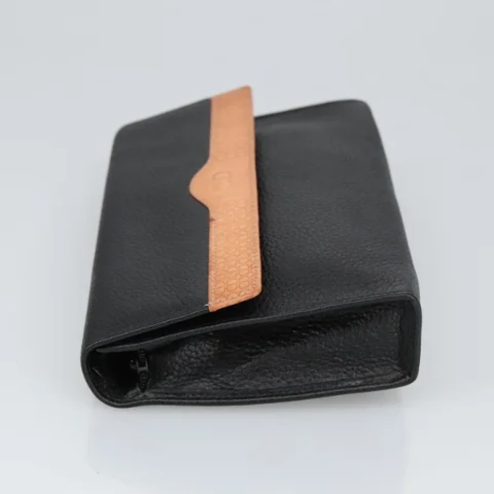 Dior Vintage Pre-owned Leather clutches Black Dames
