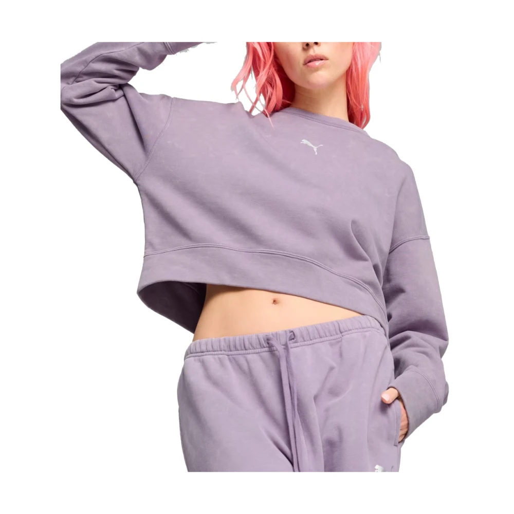 Puma Relaxed Gewassen Sweatshirts Purple Dames