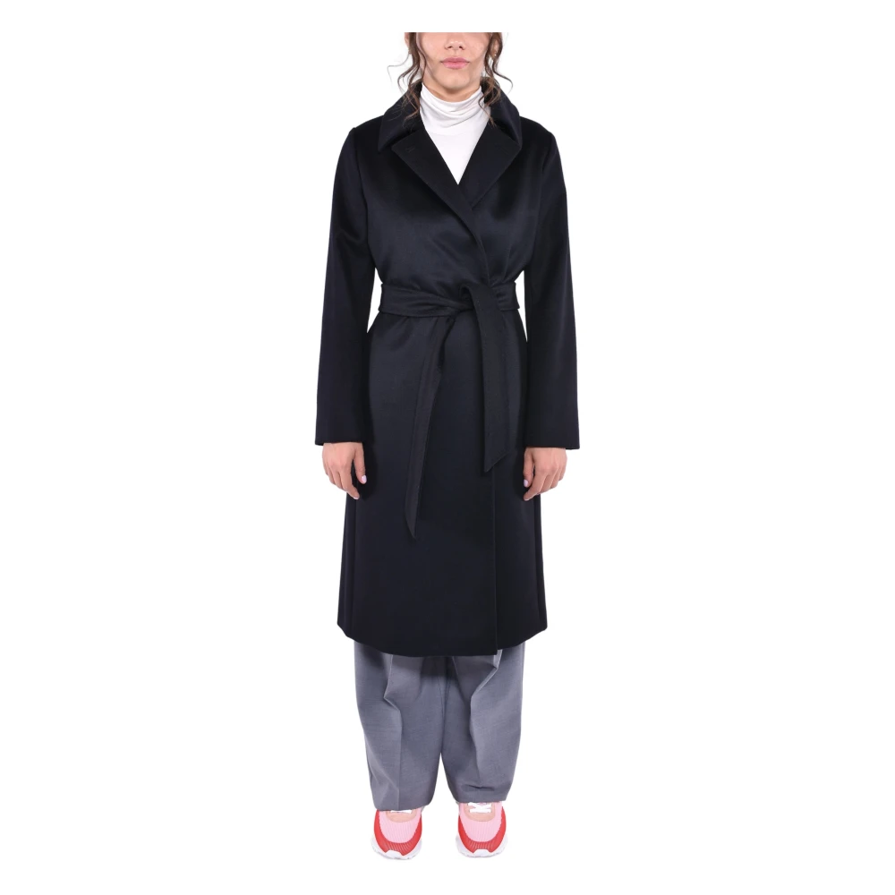 Max Mara Studio Dubbelknäppt ullrock Black, Dam