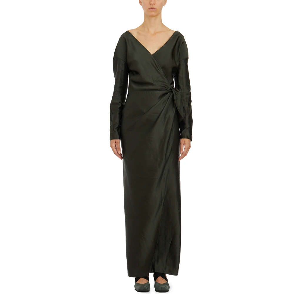 Cortana Viscose en Linnen Jurk Gray Dames